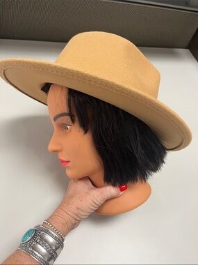 Lisianthus Womens Tan Fedora Hat - Wide Brim Style with band